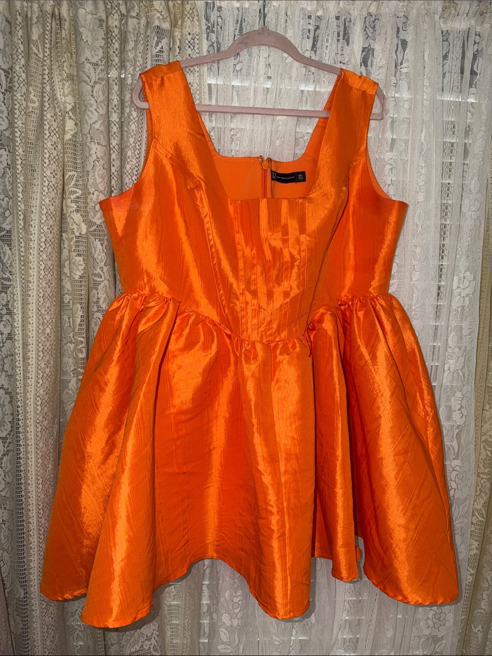 New York & Company Vibrant Orange Mini Dress